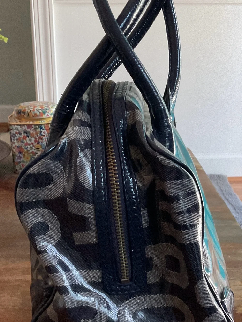 Marc by Marc Jacobs Monogram Coated Canvas Satchel - Deep Blue